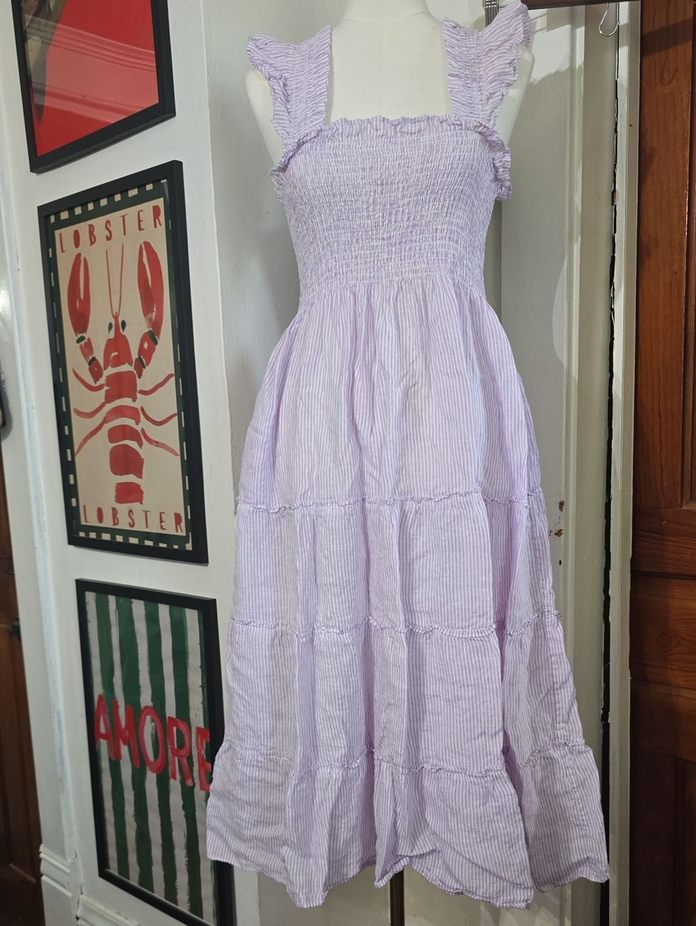 Hill House Nap Dress Light Lavender Smocked Maxi Dress with Ruffled Straps